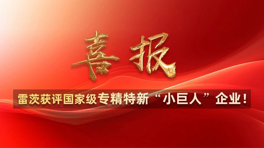 喜報(bào)：雷茨獲評(píng)國(guó)家級(jí)專精特新“小巨人”企業(yè)！